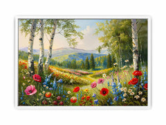 Landscape  wild flowers Canvas painting Print