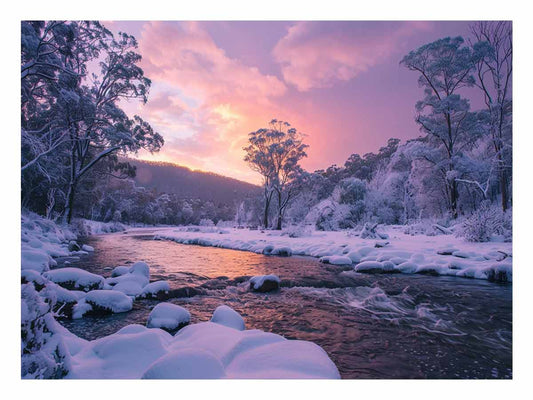 River Sunrise  Canvas Painting  Print