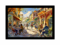 Street cafe Watercolor Painting