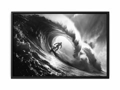 Surfer Canvas Art Print Black white Photography