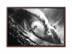 Surfer Canvas Art Print Black white Photography