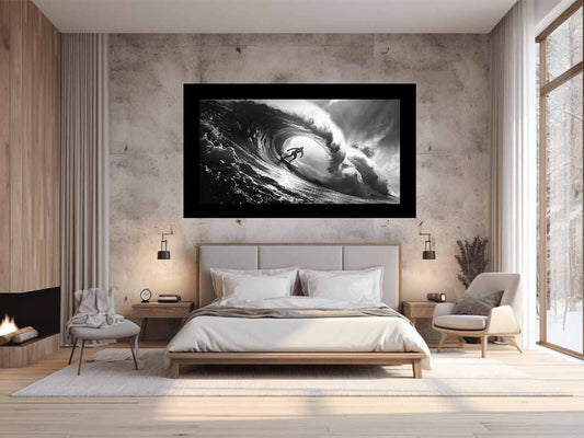 Surfer Canvas Art Print Black white Photography
