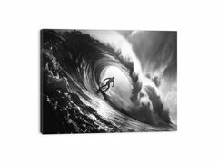 Surfer Canvas Art Print Black white Photography