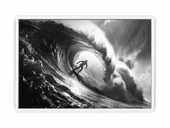Surfer Canvas Art Print Black white Photography