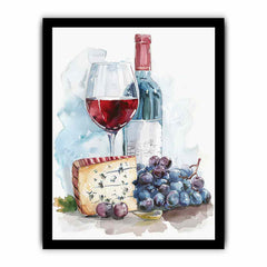 Wine Platter  Watercolor  Canvas paintng Print