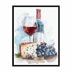 Wine Platter  Watercolor  Canvas paintng Print