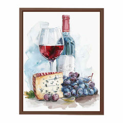 Wine Platter  Watercolor  Canvas paintng Print
