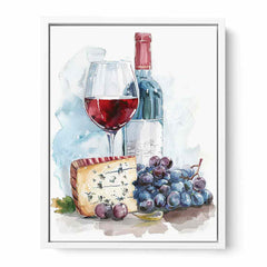 Wine Platter  Watercolor  Canvas paintng Print
