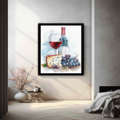 Wine Platter  Watercolor  Canvas paintng Print