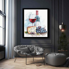 Wine Platter  Watercolor  Canvas paintng Print