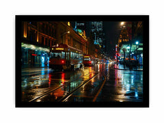 Melbourne  Street Night Canvas painting  Print