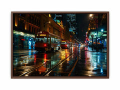 Melbourne  Street Night Canvas painting  Print