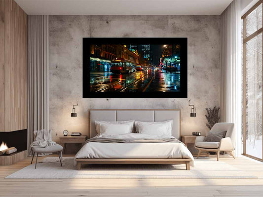 Melbourne  Street Night Canvas painting  Print