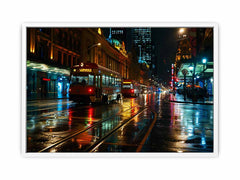 Melbourne  Street Night Canvas painting  Print