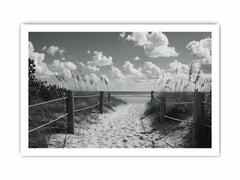 Beach Path Canvas Art Print balck & white Photography