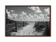 Beach Path Canvas Art Print balck & white Photography
