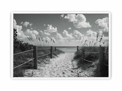 Beach Path Canvas Art Print balck & white Photography