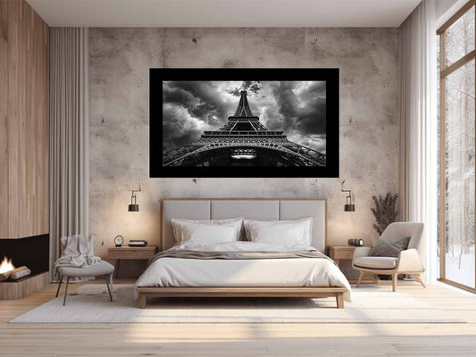 Eiffel Tower  photograhy black white Canvas Art Print