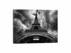 Eiffel Tower  photograhy black white Canvas Art Print