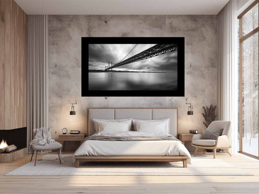 Bridge Photography black white Canvas Art Print
