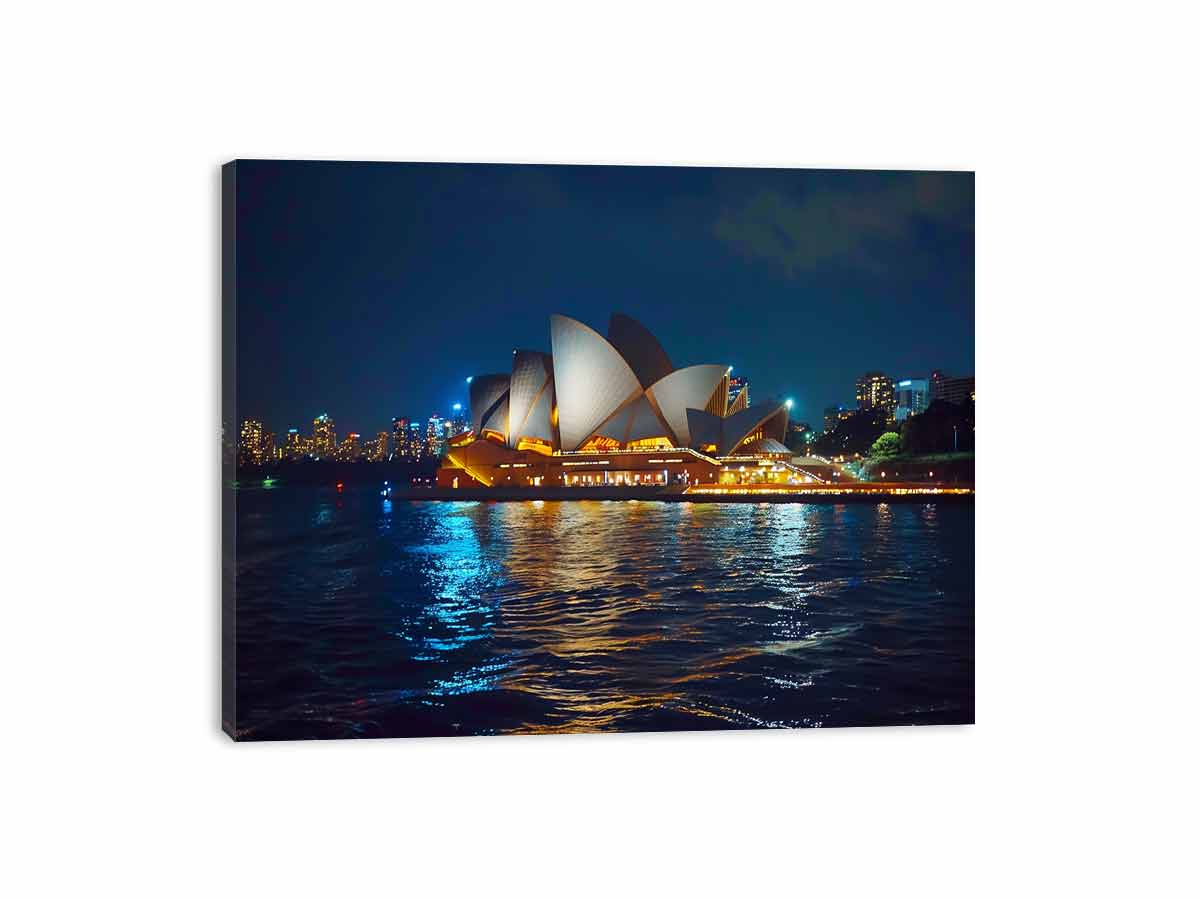 Opera House in Night Canvas Art Print