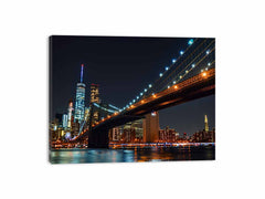 Brooklyn Bridget Night Canvas Art Print