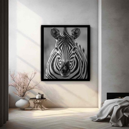 Zebra Stripes black & white Canvas Art Print