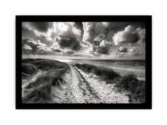 Beach Path  balck & white Canvas Art Print