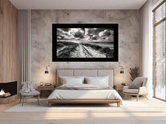 Beach Path  balck & white Canvas Art Print