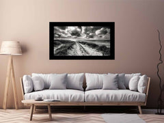 Beach Path  balck & white Canvas Art Print