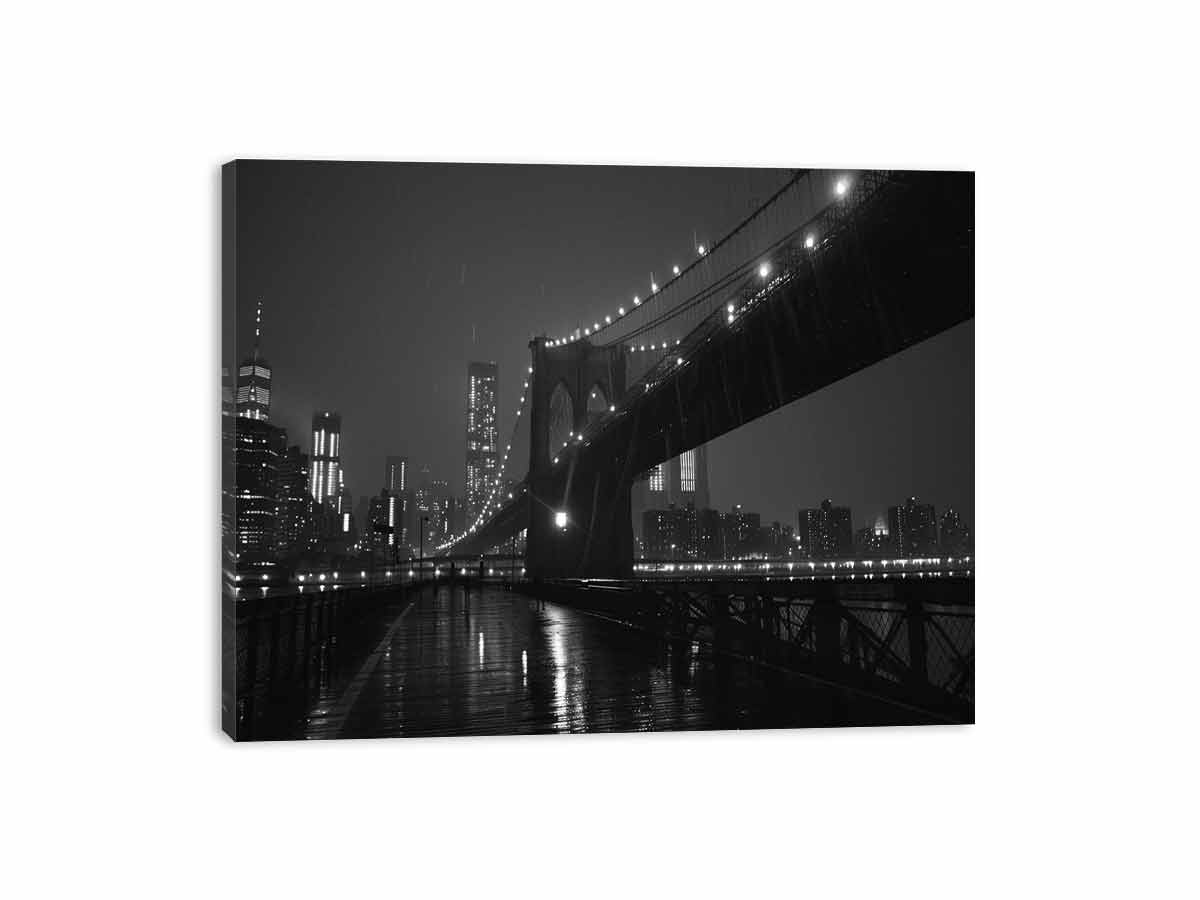 Brooklyn Bridge at Night  Canvas Art Print