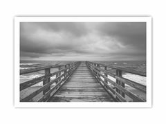 Walk To The Sea  Black & white Canvas Art Print