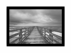 Walk To The Sea  Black & white Canvas Art Print