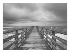Walk To The Sea  Black & white Canvas Art Print