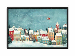 Festive Houses Canvas painting  Print