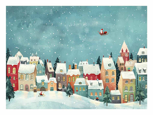 Festive Houses Canvas painting  Print