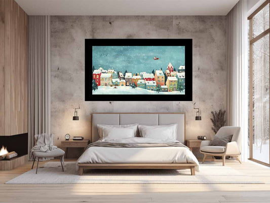 Festive Houses Canvas painting  Print