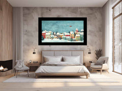 Festive Houses Canvas painting  Print