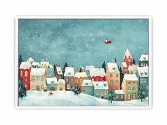 Festive Houses Canvas painting  Print