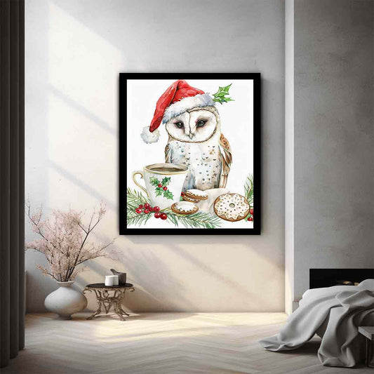 Festive Owl  Canvas Art Print