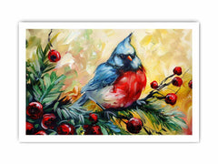 Sparrow Watercolor Canvas painting Print