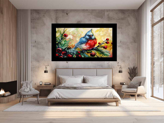 Sparrow Watercolor Canvas painting Print