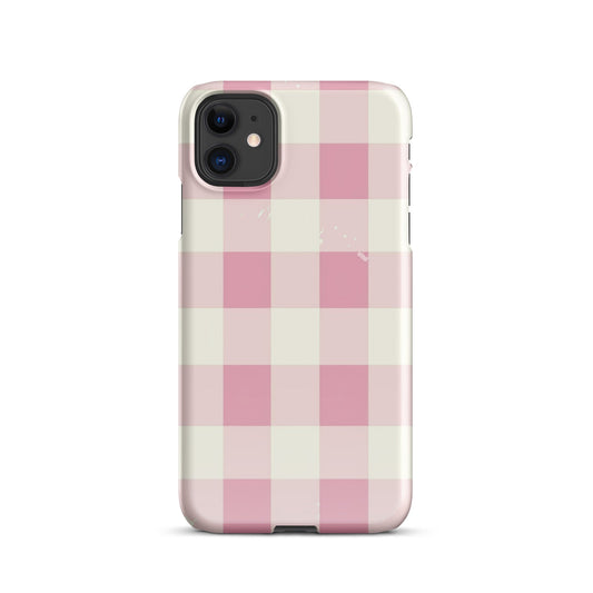 Pink Check Phone case for iPhone