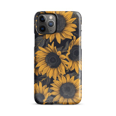 Sunflower Black Phone case for iPhone