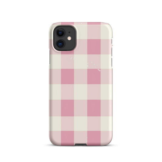 Pink Check Phone case for iPhone