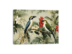 Lily Birds Tropical Wall Art Canvas Art Print