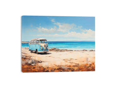 campervan Beach Art Canvas Art Print
