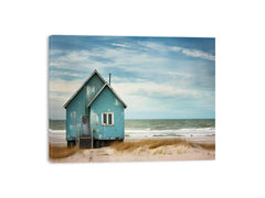 Bluehouse At The Beach Canvas Art Print