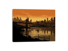 Story Bridge Sepia Art Canvas Art Print
