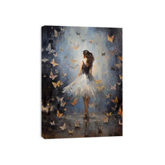 Butterfly Girl Canvas Painting Print